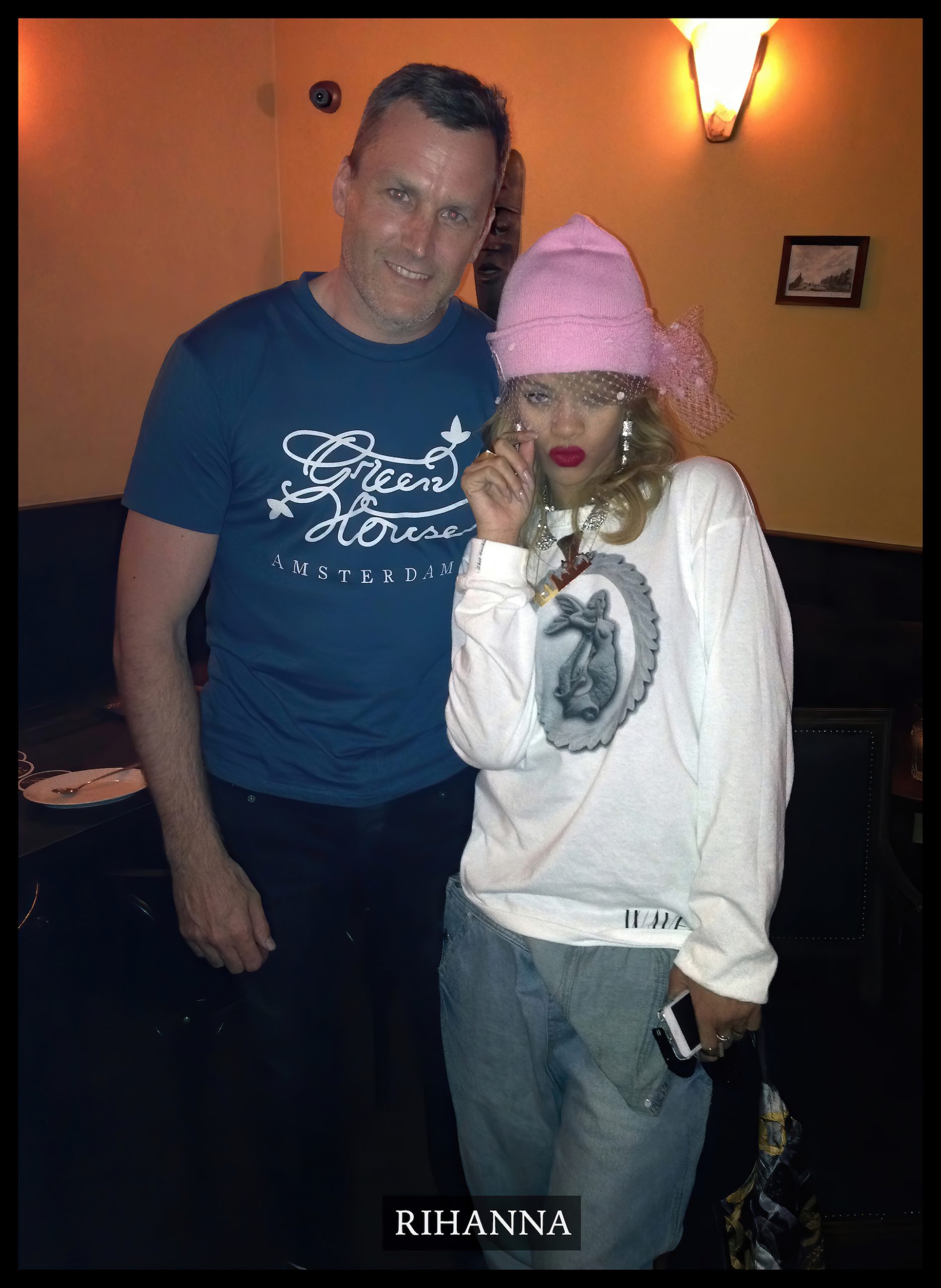 Rihanna with Arjan at Green House United Amsterdam